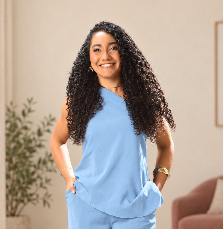Valéria Carneiro, psicóloga clínica, em seu consultório